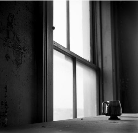 "Third Floor Coffee Cup" - 169 1/2 State St, Rochester, NY, Scanned B&W Film Negative 1968