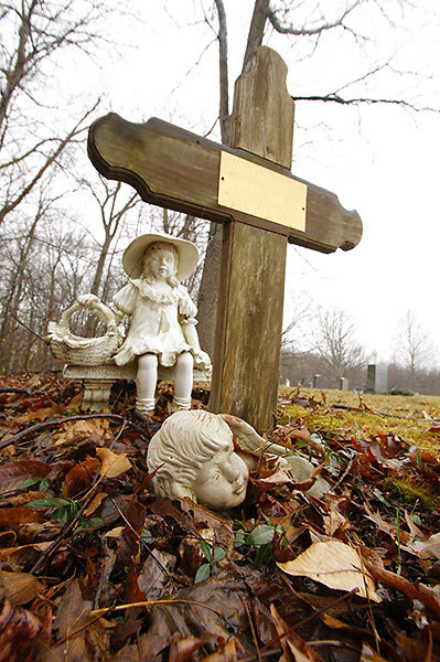 "Little Ms Muffett Awaits Her Bus" - Sacred Heart Cemetery, Bowie, MD, Digital 2017
