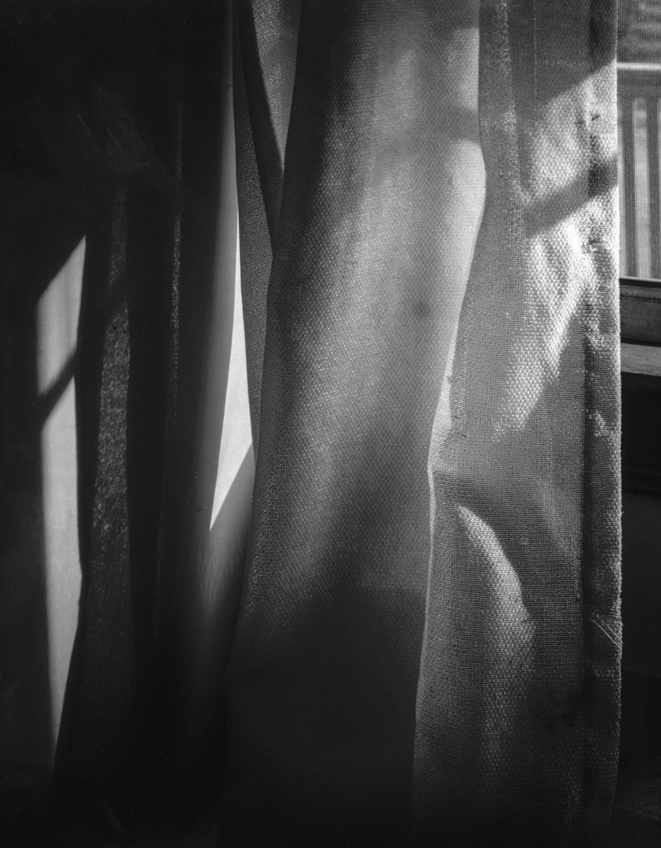"Curtain Light" - Idon's Room, Mount Pleasant Park, Rochester, NY, 1969, Scanned B&W Film Negative