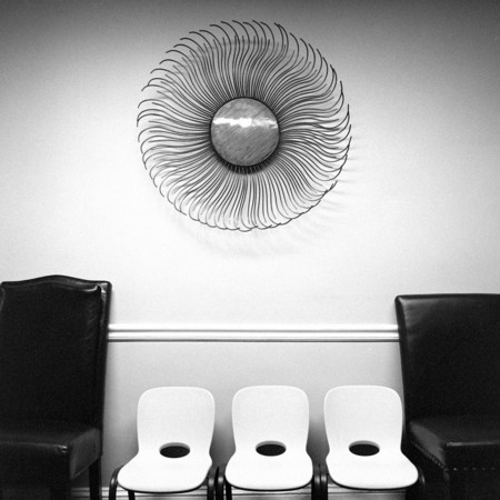 "Doctor Tom's Waiting Room"Washington, DC, Scanned B&W Film Negative 2017
